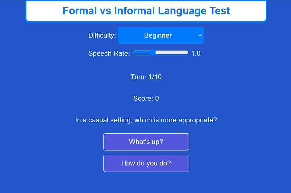 ESL formal vs informal